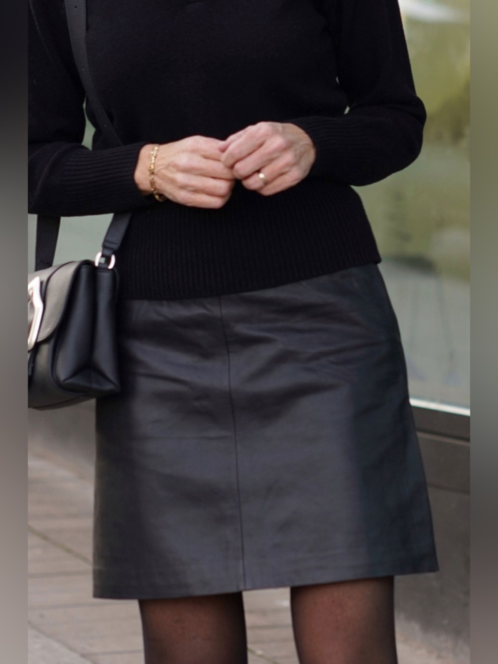 Part Two Copenhagen Lambskin Leather A Line Mini Skirt Size 36 Scandi Classic - Picture 13 of 15